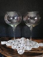 2 Grote Cognac glazen puntgaaf hoog 36 cm en doorsnee 18 cm, Ophalen of Verzenden, Zo goed als nieuw, Overige materialen, Minder dan 25 cm