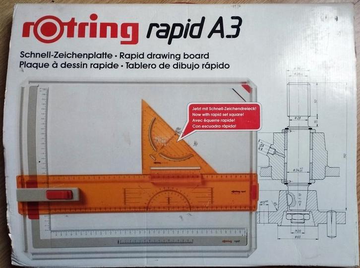 Rotring Rapid A3 Tekenbord - Compleet!, Doe-het-zelf en Verbouw, Tekentafels, Zo goed als nieuw, Minder dan 130 cm, Ophalen of Verzenden