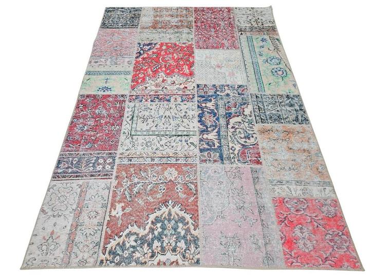 Vintage Perzisch oosters vloerkleed patchwork 155x224cm, Huis en Inrichting, Stoffering | Tapijten en Kleden, Zo goed als nieuw
