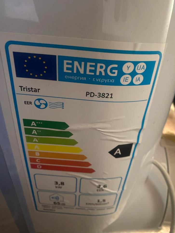 Z.g.a.n. Tristar Mobiele Airco PD-3821 Energielabel A, Witgoed en Apparatuur, Airco's, Gebruikt, Mobiele airco, Minder dan 60 m³