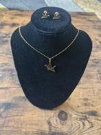 Vogelketting met oorbellen roestvrij staal h, Sieraden, Tassen en Uiterlijk, Overige materialen, Onbekend, Nieuw, Ophalen of Verzenden