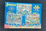 3 puzzels van Jan van Haasteren, Ophalen, 500 t/m 1500 stukjes, Zo goed als nieuw, Legpuzzel