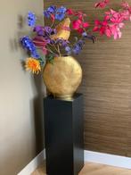 Vaas goud croco print inclusief diverse kunstbloemen, takken, Overige materialen, Overige kleuren, 50 tot 75 cm, Ophalen of Verzenden