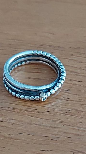 ZELDZAME originele Pandora ring zilver / goud met diamantje beschikbaar voor biedingen
