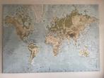Wereldkaart, op linnendoek 200x140, Ophalen of Verzenden
