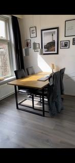 Industriële Eettafel, Huis en Inrichting, Tafels | Eettafels, 100 tot 150 cm, Ophalen of Verzenden, Zo goed als nieuw, Vier personen