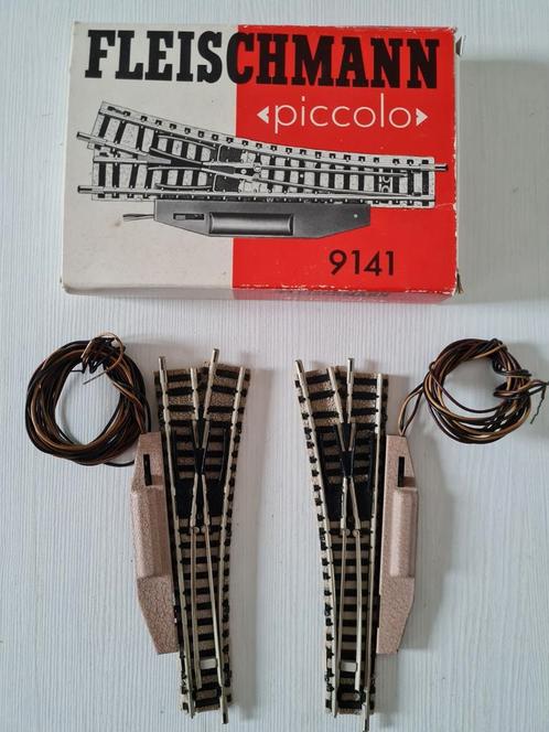 Fleischmann piccolo wisselpaar 9141 N-spoor, Hobby en Vrije tijd, Modeltreinen | N-Spoor, Gebruikt, Rails, Gelijkstroom, Fleischmann