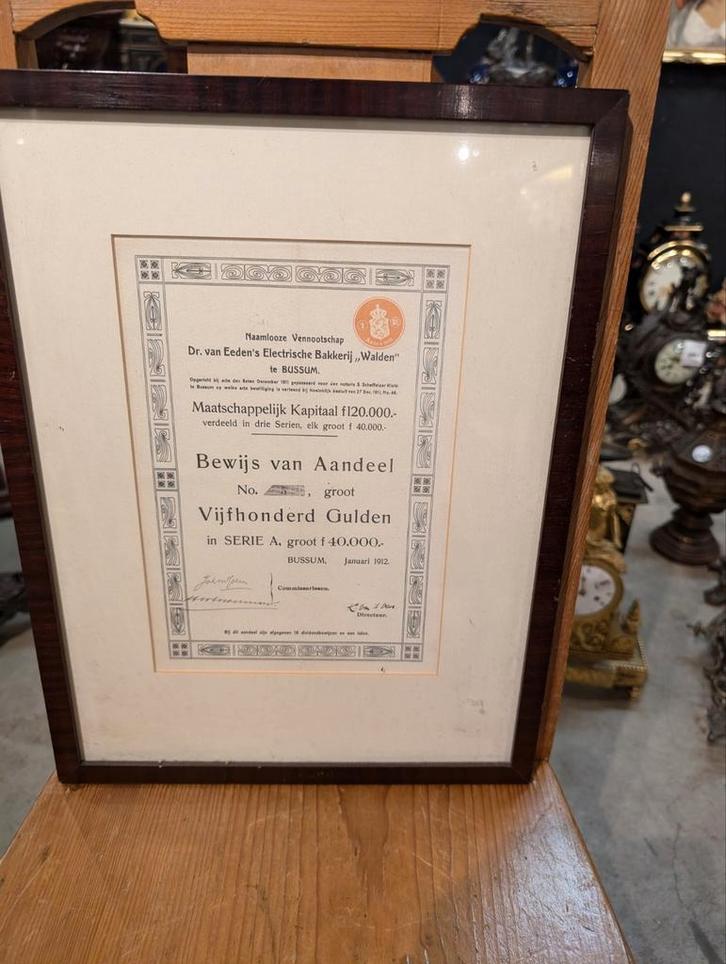 Bewijs van aandeel 2 st. €40, Antiek en Kunst, Kunst | Litho's en Zeefdrukken, Ophalen