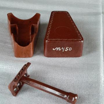 vintage veiligheidsscheermes bakeliet reis set     bruin beschikbaar voor biedingen