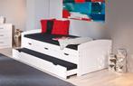 Kinderbed in Wit grenen massief hout 90 x 200 cm. 3 lades, 90 cm, Eenpersoons, Verzenden, Wit
