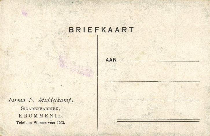Firma S. Middelkamp, Krommenie - ongelopen briefkaart, Postzegels en Munten, Brieven en Enveloppen | Nederland, Briefkaart, Ophalen of Verzenden