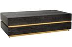 Richmond Zwart Visgraat Salontafel, Huis en Inrichting, Tafels | Salontafels, Ophalen, Gebruikt, 100 tot 150 cm, Eikenhout