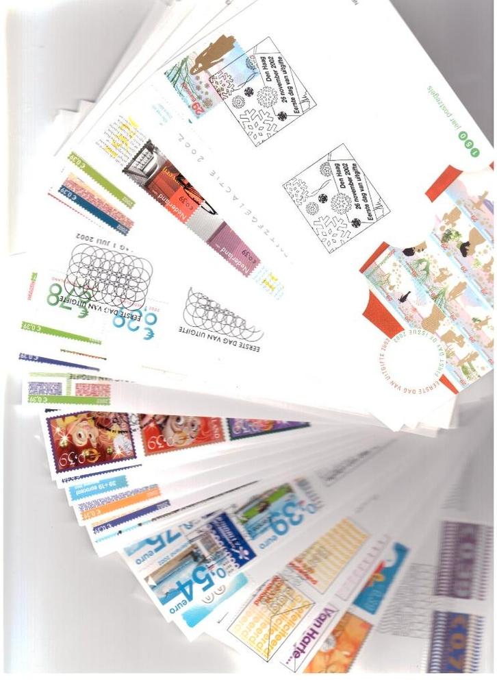 fdc's nederland jaargang  2002, Postzegels en Munten, Postzegels | Eerstedagenveloppen, Onbeschreven, Nederland, Verzenden