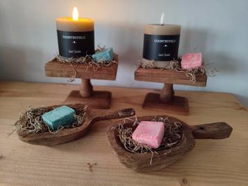 Leuke Cadeausetjes: Houten Lepel/Plateau met Amberblokje beschikbaar voor biedingen