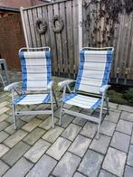 2 Dukdalf aluminium tuinstoelen - blauw/grijs, Ophalen of Verzenden, Gebruikt, Aluminium, Inklapbaar