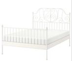 Bed 140x200 met matras en lattenbodem, Ophalen, Gebruikt, Wit, 140 cm
