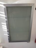 Ikea hang kast 2 stuks mat glazen deur met crome en wit, Zo goed als nieuw, Glas, Minder dan 100 cm, Modern