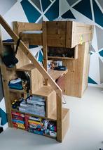 Steigerhouten Hoogslaper met Bureau, Kast & Trapkast, Kinderen en Baby's, Kinderkamer | Stapelbedden en Hoogslapers, Ophalen, Gebruikt