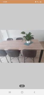 Mooie industriële eettafel, Ophalen, Gebruikt, Eikenhout, 200 cm of meer