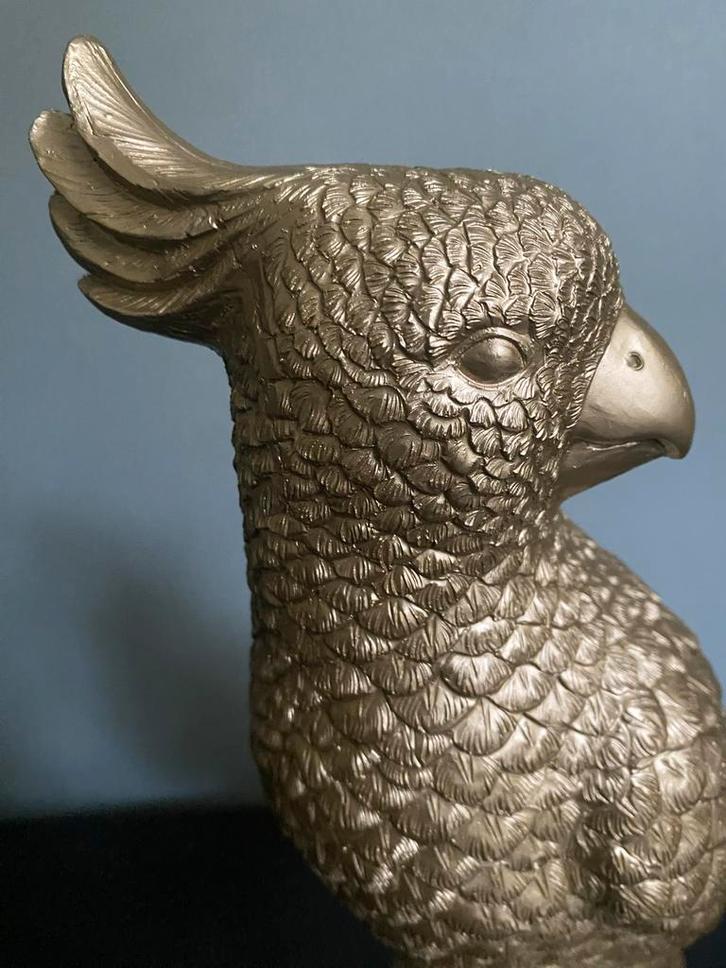 Goudkleurig Kaketoe Beeld - polyresin van Light & Living, Huis en Inrichting, Woonaccessoires | Overige, Zo goed als nieuw, Ophalen of Verzenden