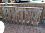 Tuinhek met 3 betonnen onderplaten, Tuin en Terras, Tuinhekken en Hekwerk, Ophalen, Gebruikt, Hout, Tuinhek