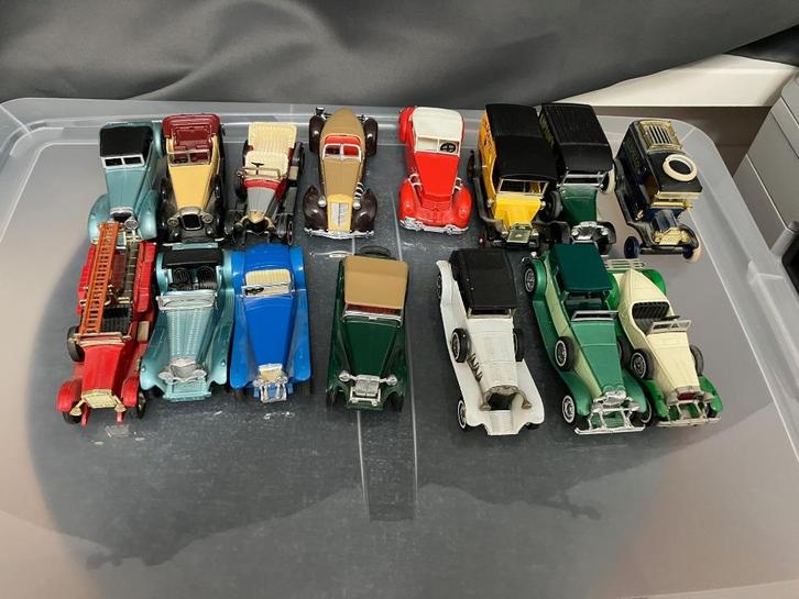 14 Matchbox Lesney oldtimers + Ertl Ford Model T Van, Hobby en Vrije tijd, Modelauto's | Overige schalen, Gebruikt, Auto, Ophalen