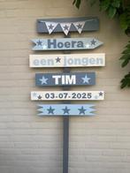 geboorte bord jongen, Kinderen en Baby's, Kraamcadeaus en Geboorteborden, Ophalen of Verzenden, Nieuw, Geboortebord