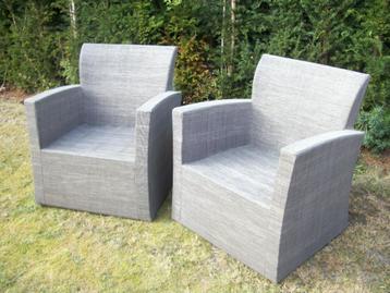 2 Tuin Stoelen - Fauteuils - Grijs - 69 x 62 x 80 cm hoog beschikbaar voor biedingen