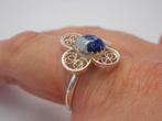 Zilveren vintage ring delfts blauwe steen maat 18.75 nr.867, 18 tot 19, Verzenden, Zo goed als nieuw, Dame