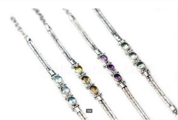 Zilveren armbanden en hangers, Sieraden, Tassen en Uiterlijk, Armbanden, Nieuw, Zilver, Zilver, Met edelsteen, Ophalen of Verzenden