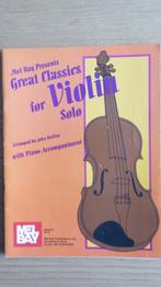 Mel Bay Presents great classics for Violin solo MB94613, Verzenden, Zo goed als nieuw, Klassiek, Piano