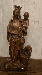 Maria met haar zoon , antiek beeld ..deposé gesigneerd, Antiek en Kunst, Ophalen of Verzenden