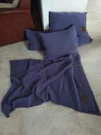 Knit factory 4 kussens en plaid paars, Ophalen of Verzenden, Gebruikt, Paars, Rechthoekig