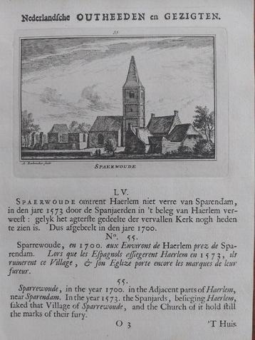 55 / Spaerwoude - Spaarnwoude Haarlem  (1ste druk uit 1732 )