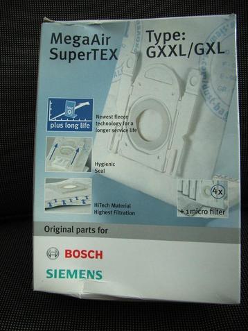 3x Bosch MegaAir SuperTex Type: GXXL/GXL stofzuigerzakken