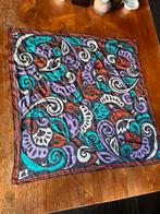 Zijden sjaal Christian Fischbacher met kleurrijk patroon, Ophalen of Verzenden, Zo goed als nieuw, Maat 46/48 (XL) of groter, Sjaal