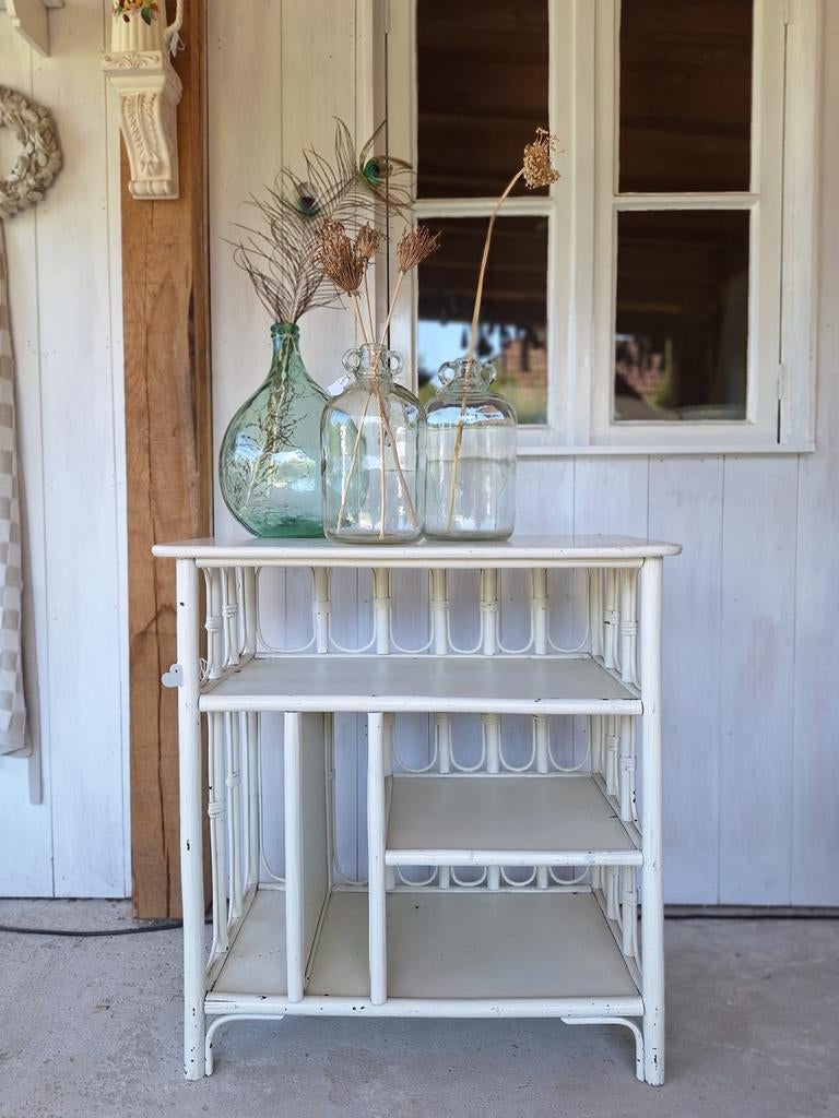 Vintage manou witte vakken kast, open schappen kast, kastje, Ophalen, Gebruikt, Boho, Vintage