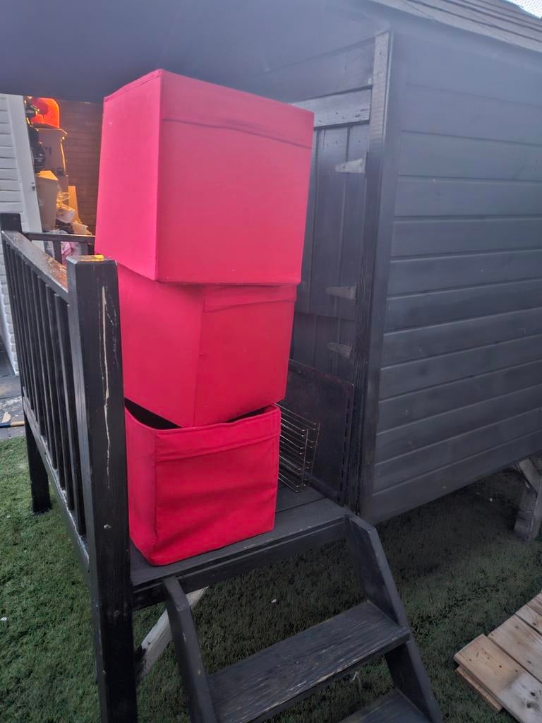 6x ikea  druna manden voor kalax kast rood, Ophalen of Verzenden, Rechthoekig, Riet
