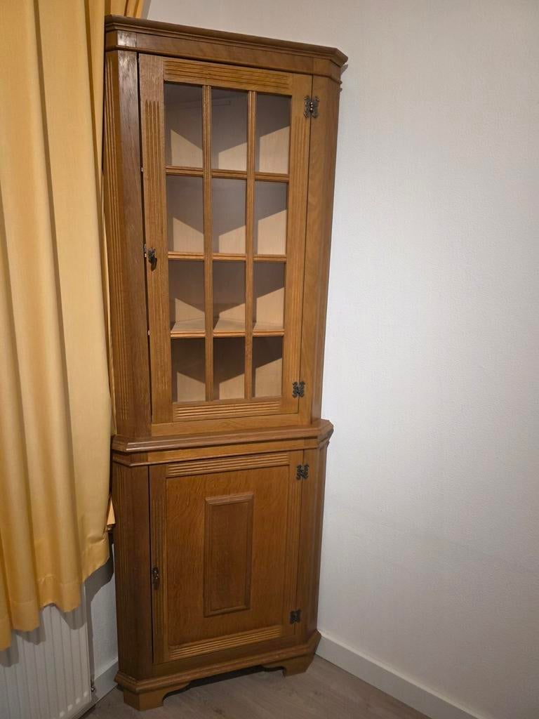 Hoek vitrinekast, Ophalen, 50 tot 100 cm, Glas, 150 tot 200 cm