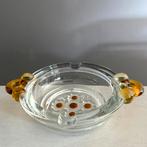Vintage Walther Glas asbak met amberkleurige accenten, Ophalen of Verzenden, Zo goed als nieuw, Asbak