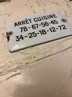 Oud frans emaille plaatje bordje, Ophalen of Verzenden