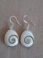 Zilveren(925) oorbellen met schelp, Verzenden, Nieuw, Zilver