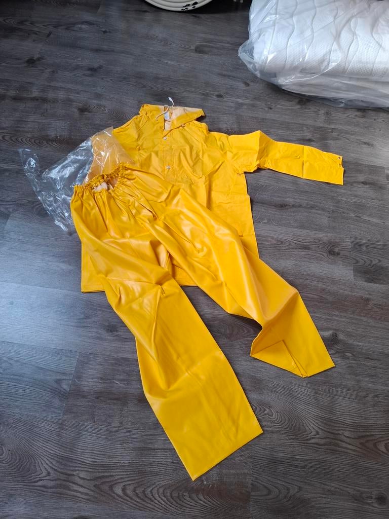 Geel regenpak XL (broek l)voor stratenmakers en werk, Ophalen, Nieuw, Regenpak