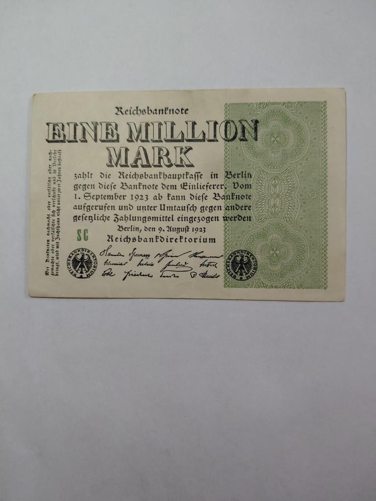 Duitse 1 miljoen mark 1923, Postzegels en Munten, Bankbiljetten | Europa | Niet-Eurobiljetten, Ophalen of Verzenden, Duitsland