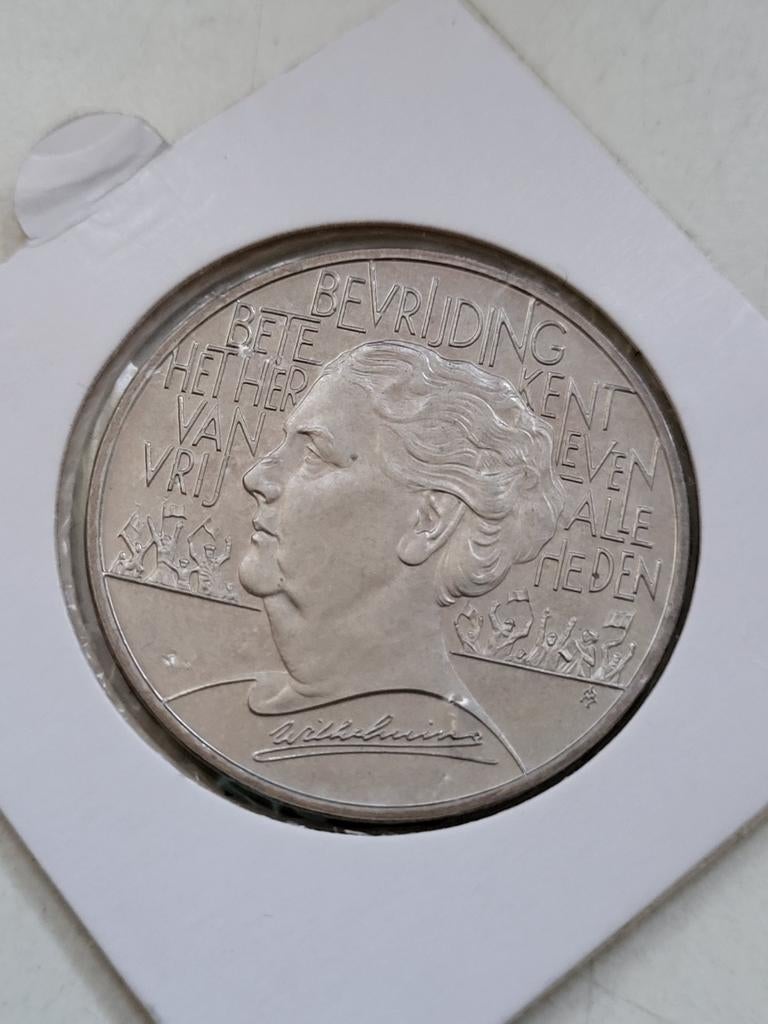 Penning 50 jaar Bevrijding 1945-1995 Wilhelmina certificaat, Postzegels en Munten, Penningen en Medailles, Ophalen of Verzenden