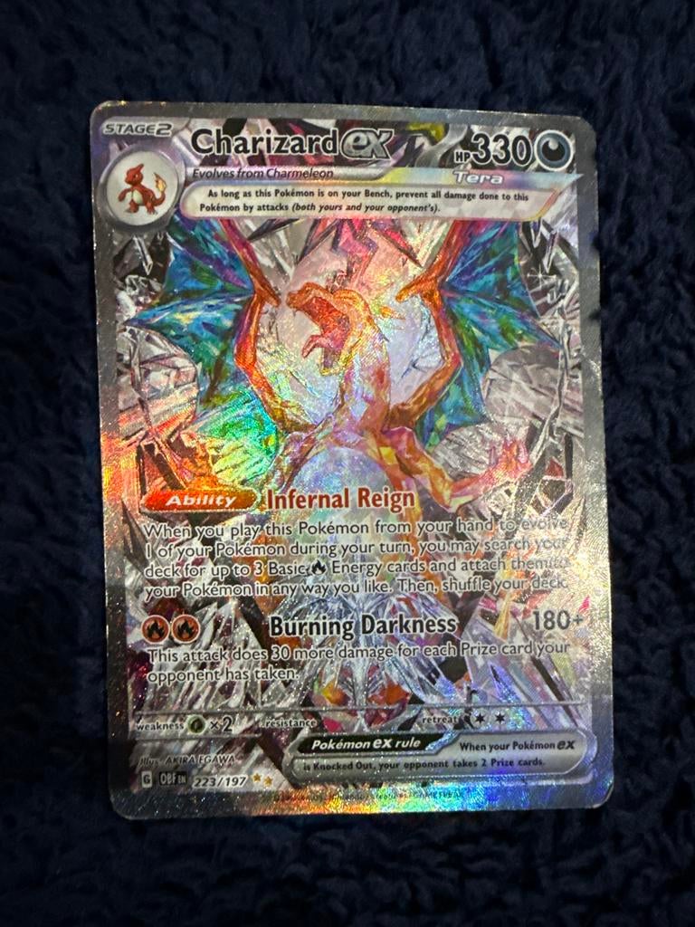 Pokémon Charizard EX 223/197 Tera kaart, Ophalen of Verzenden, Gebruikt, Losse kaart, Foil