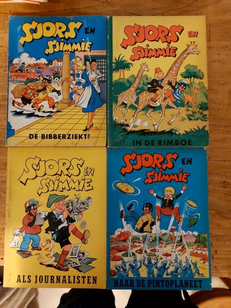 4x Stripboek Sjors en Sjimmie 1960 - Albums 17a-18a-20a-21a, Gelezen, Ophalen of Verzenden, Frans Piët, Meerdere stripboeken
