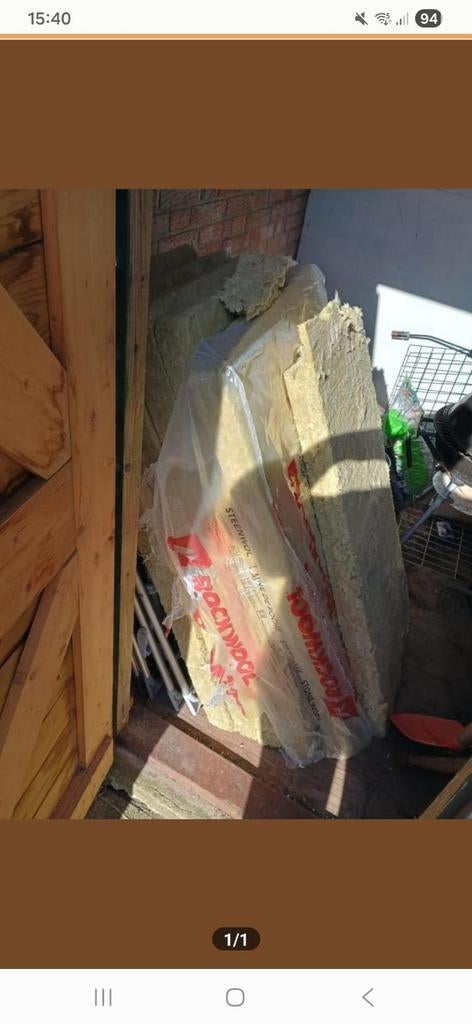 Rockwool isolatieplaten - 6,5 stuks, Ophalen, Dakisolatie, Gebruikt, Steenwol