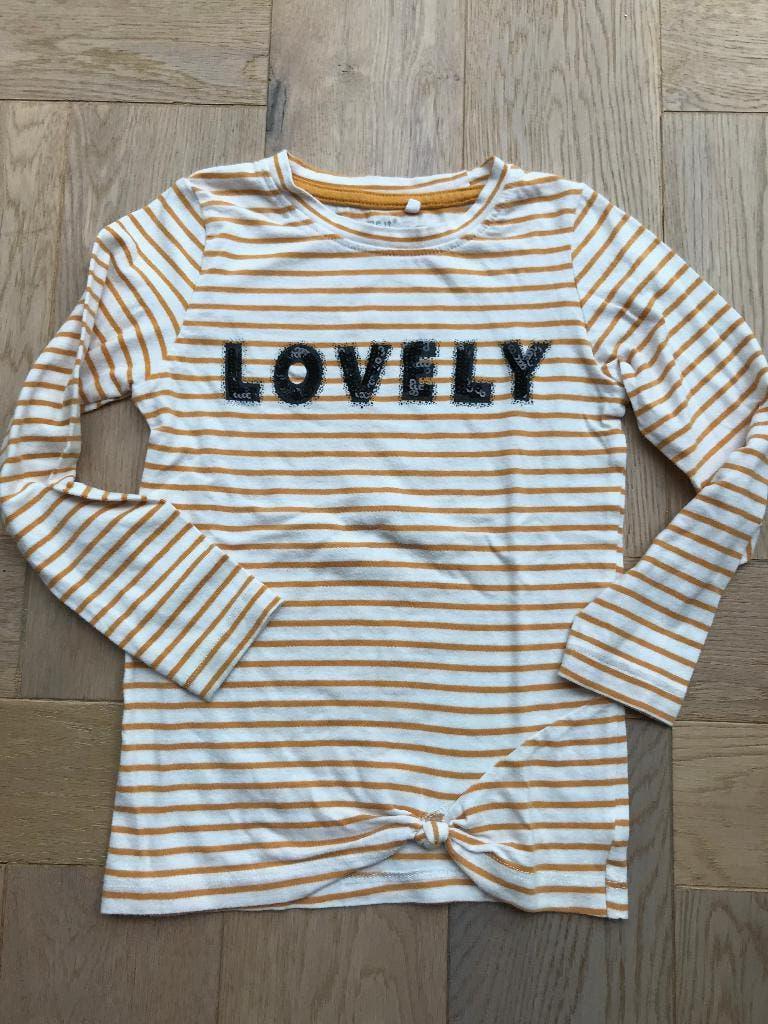 Superleuk shirt name it maat 104 "Lovely ZGAN, Kinderen en Baby's, Kinderkleding | Maat 104, Meisje, Ophalen of Verzenden, Zo goed als nieuw