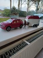 Schleich paarden trailer met paard en auto, Ophalen of Verzenden, Gebruikt, Jongen of Meisje
